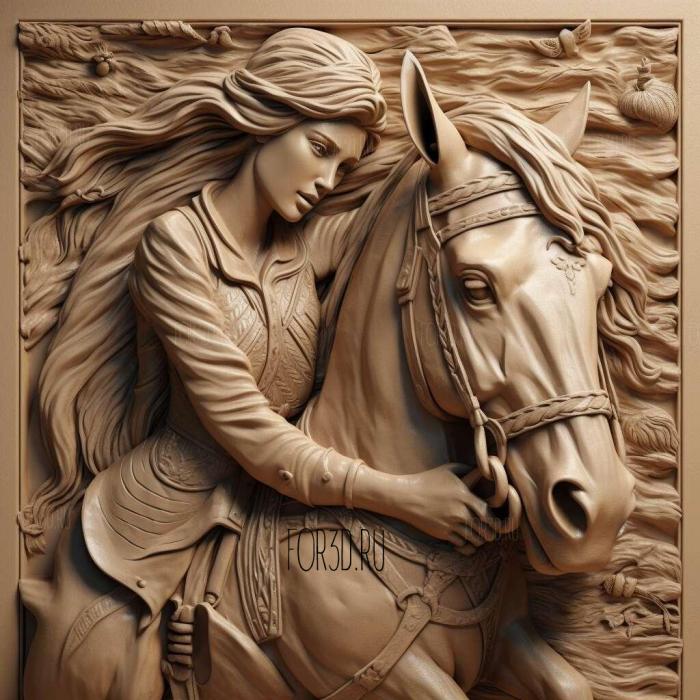 stl Spirit Riding Free series 3 stl model for CNC