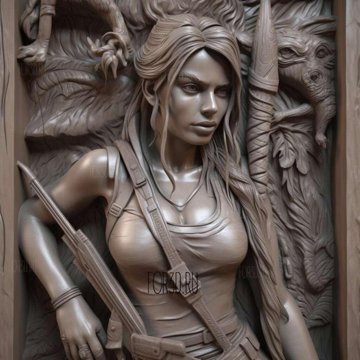 Lara Croft from Tomb Raider 1 stl model for CNC