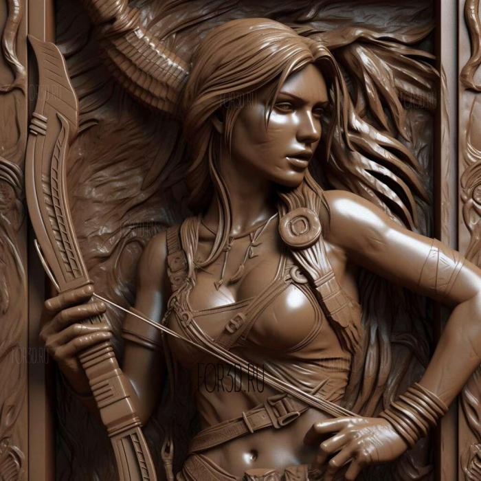 Lara Croft from Tomb Raider 3 stl model for CNC