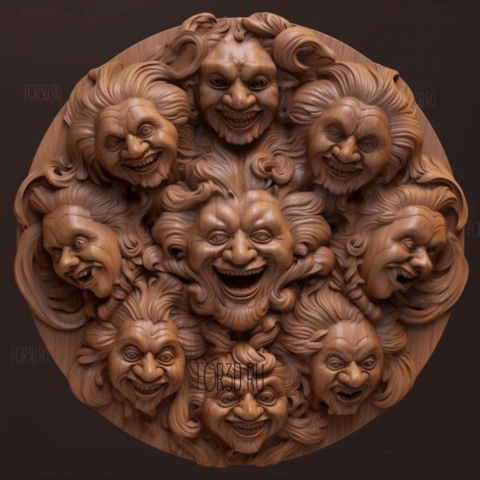 st A rosette of Trolls 1 stl model for CNC