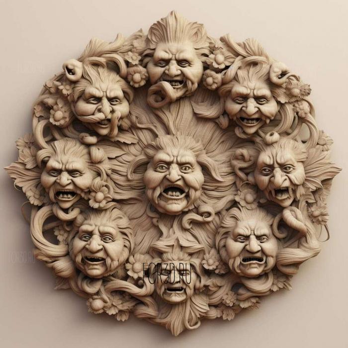 st A rosette of Trolls 2 stl model for CNC