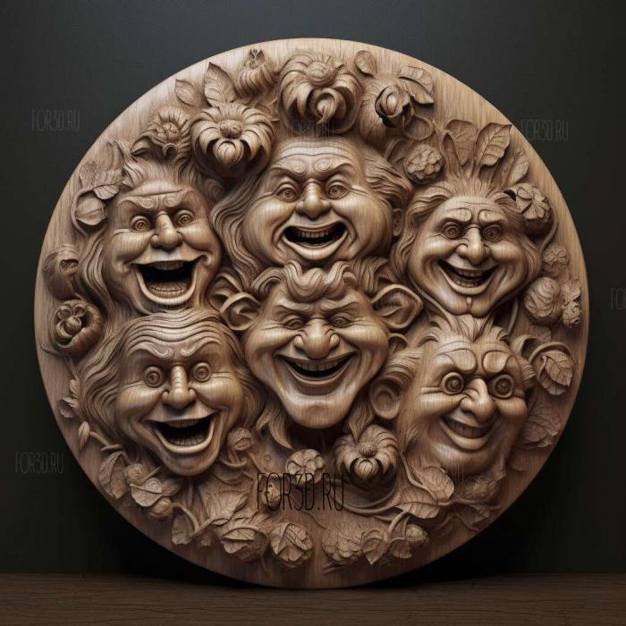 st A rosette of Trolls 3 stl model for CNC