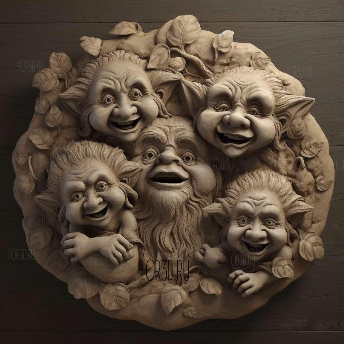 st A rosette of Trolls 4 stl model for CNC