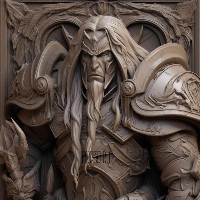 Arthas Warcraft III 3 stl model for CNC