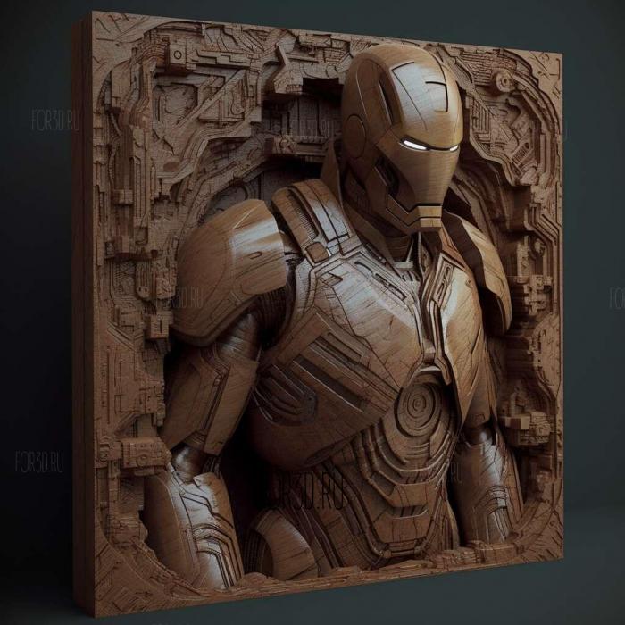 Iron Man 3 movie 2 stl model for CNC