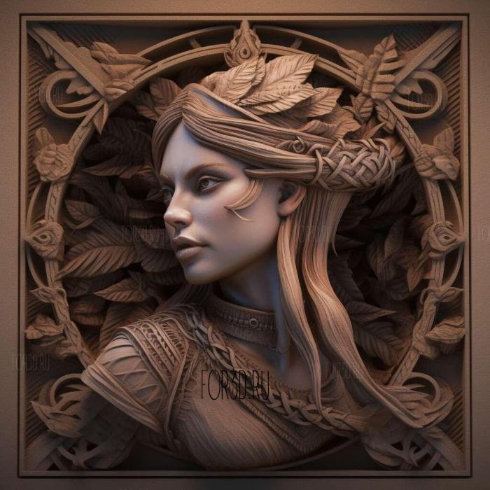 Forest Female Elf 1 stl model for CNC