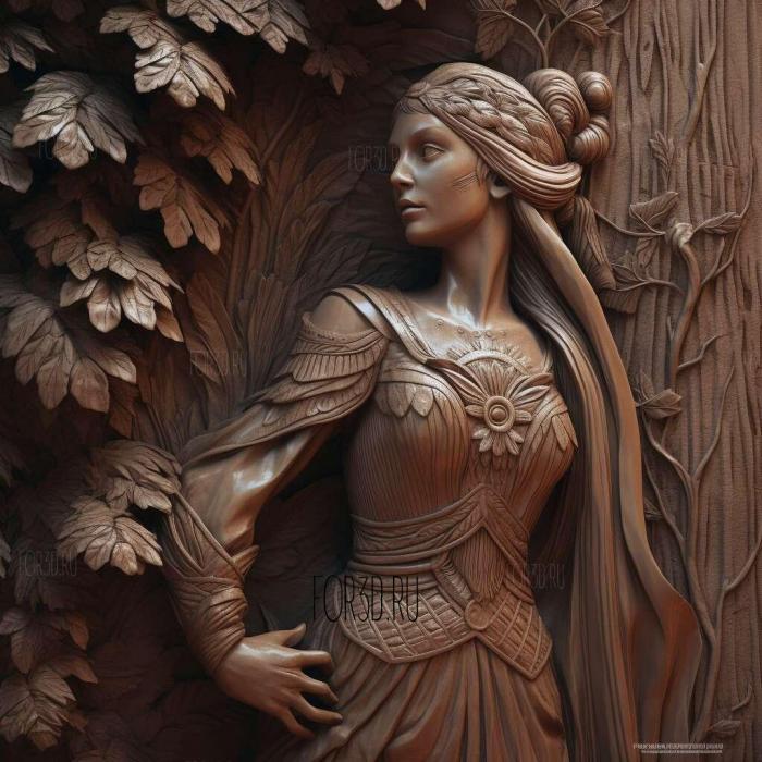 Forest Female Elf 2 stl model for CNC