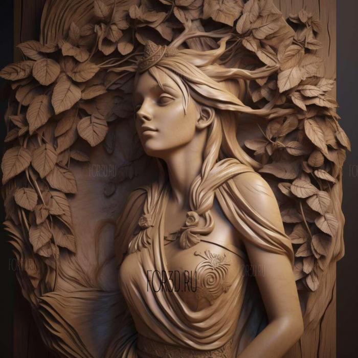 Forest Female Elf 4 3d stl модель для ЧПУ