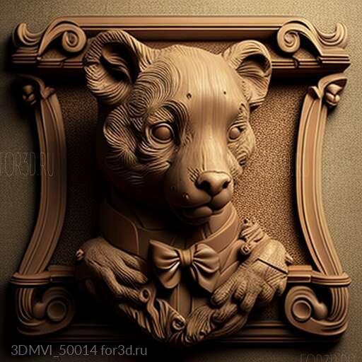 st Miss Baker famous animal 3 stl model for CNC