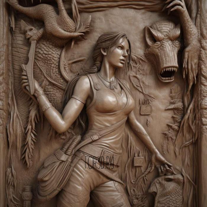 Lara Croft Tomb Raider 1 stl model for CNC