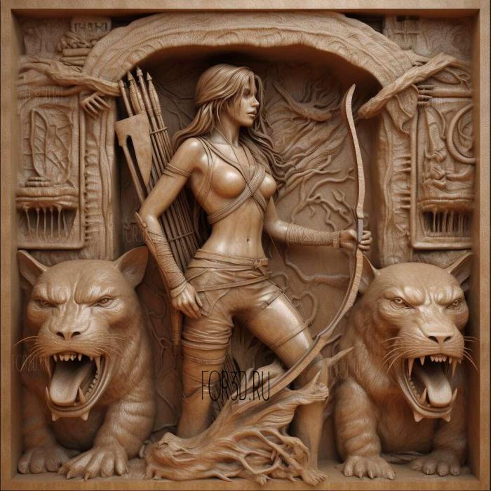 Lara Croft Tomb Raider 2 stl model for CNC