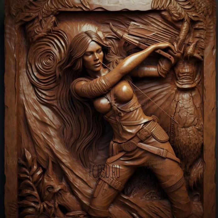 Lara Croft Tomb Raider 3 stl model for CNC