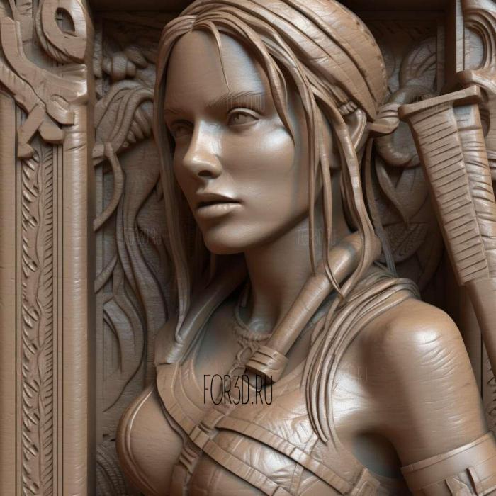 Lara Croft Tomb Raider 4 stl model for CNC