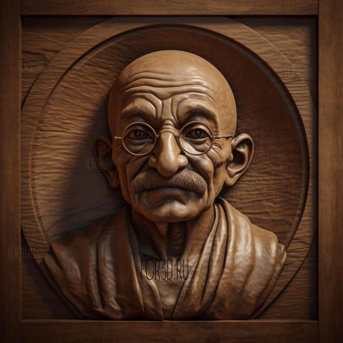 Mahatma GandhiGandhiBen Kingsley 1 stl model for CNC