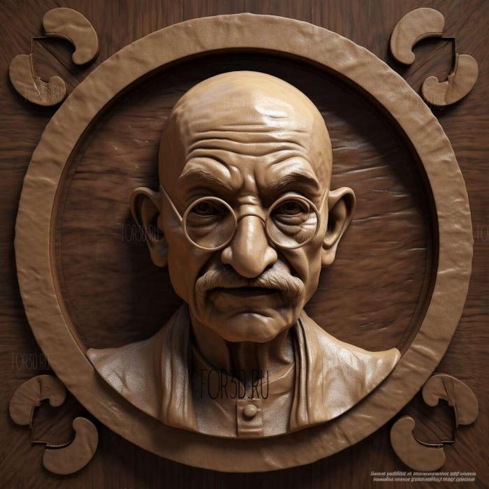 Mahatma GandhiGandhiBen Kingsley 2 stl model for CNC