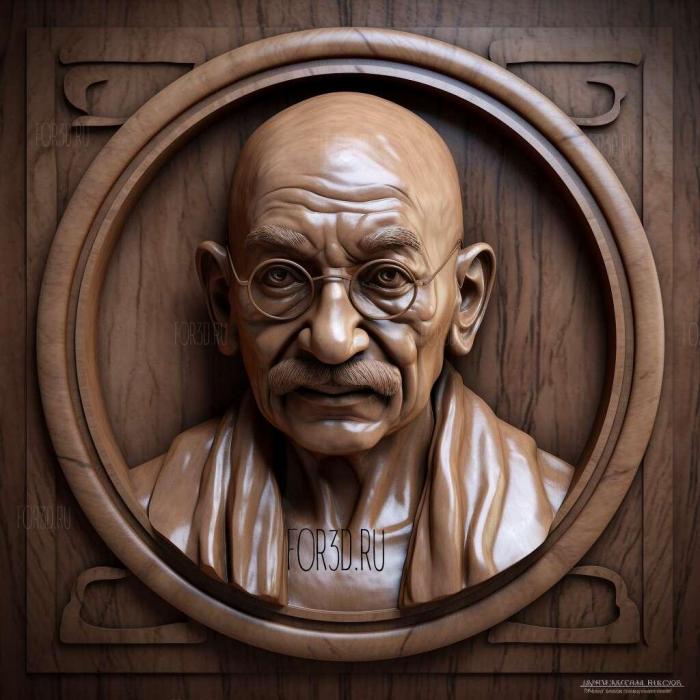 Mahatma GandhiGandhiBen Kingsley 3 stl model for CNC