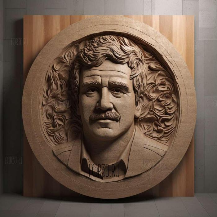 Pablo Escobar 3D portrait 1 stl model for CNC