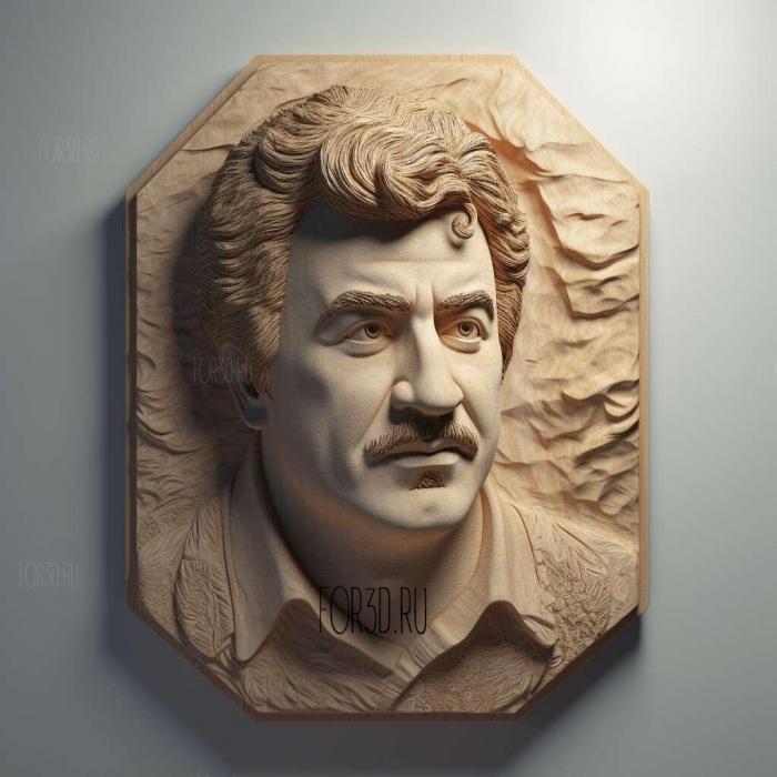 Pablo Escobar 3D portrait 3 stl model for CNC