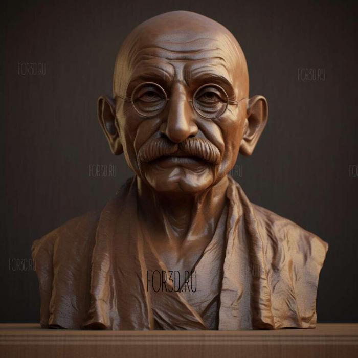 Mahatma Gandhi Gandhi Ben Kingsley 2 stl model for CNC