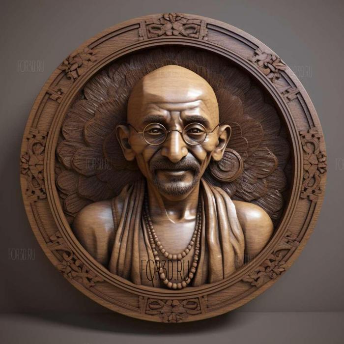 Mahatma Gandhi Gandhi Ben Kingsley 4 stl model for CNC