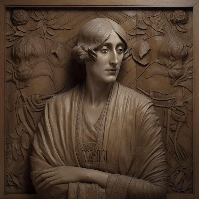 MrsDalloway Virginia Woolf 1925 3 stl model for CNC