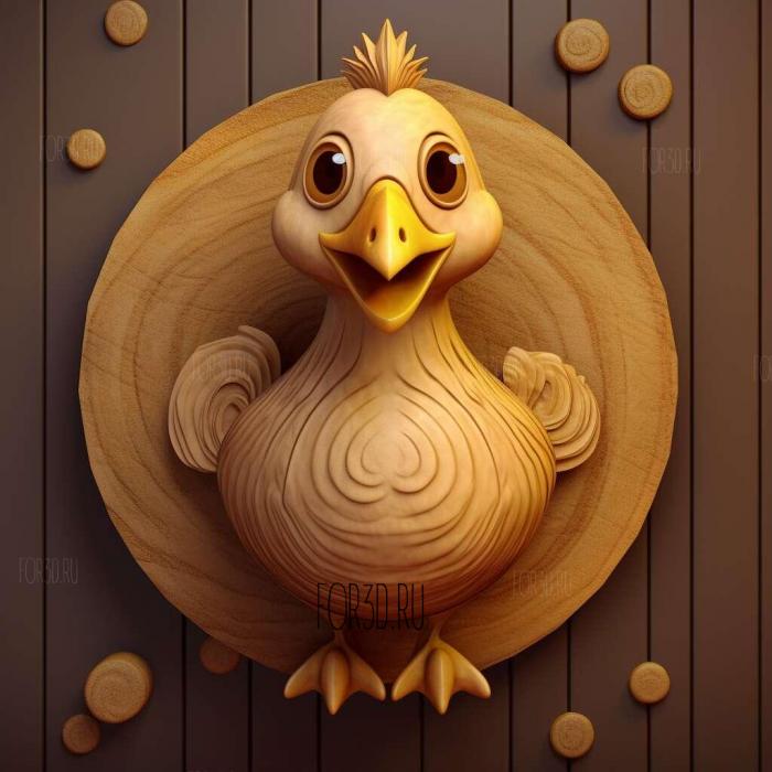 Chicken Chick cartoon 1 stl model for CNC