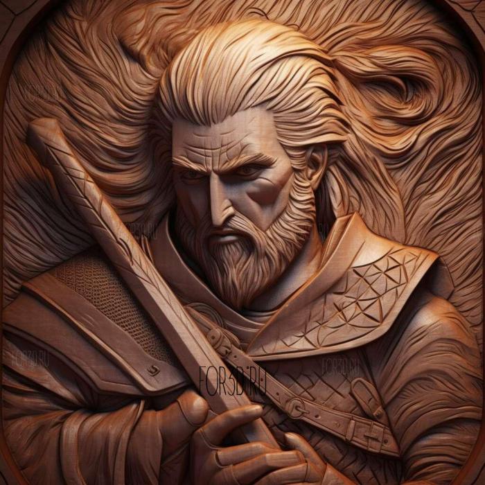 Geralt of ivia The Witcher series 4 stl model for CNC