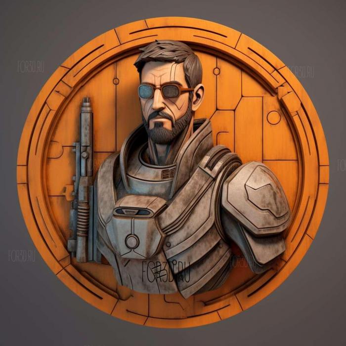 st Gordon Freeman Half Life series 4 stl model for CNC