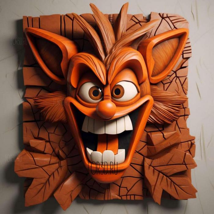 Crash Bandicoot 3 Warped 4 stl model for CNC