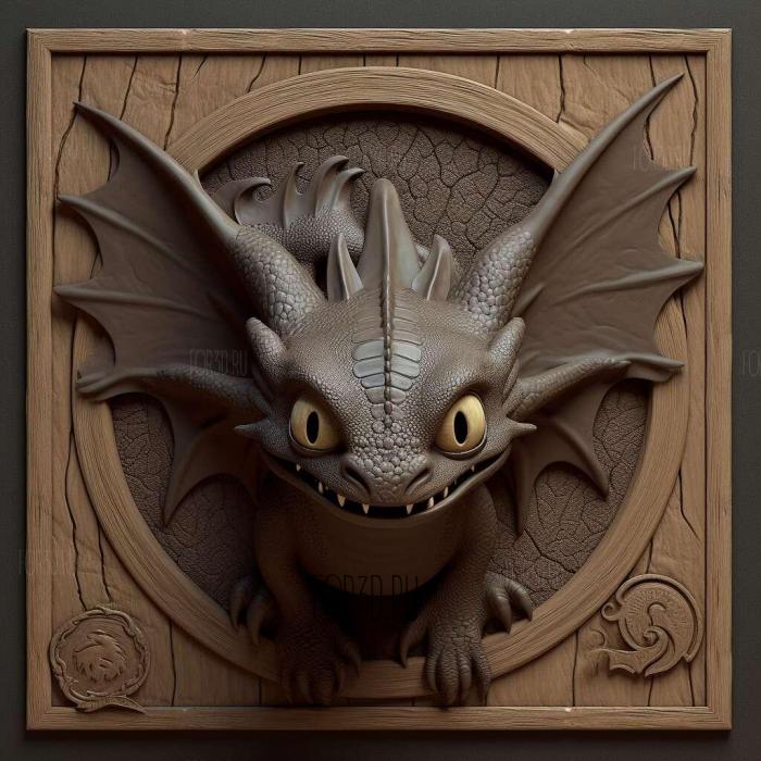 Toothless from How to train a dragon 2 stl model for CNC