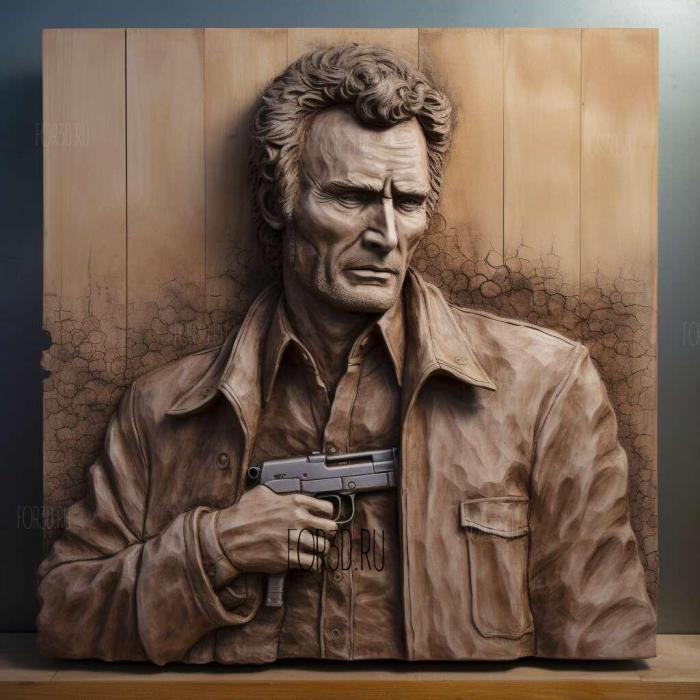 Harry Callahan Dirty Harry Clint Eastwood 2 stl model for CNC