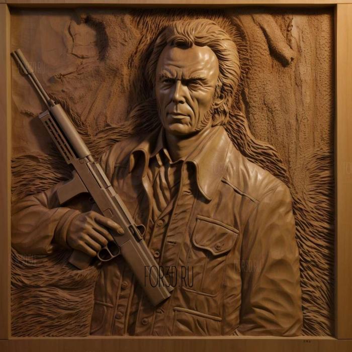 Harry Callahan Dirty Harry Clint Eastwood 4 stl model for CNC