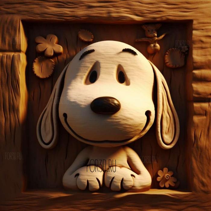 st  Snoopy FROM PinatsPeanuts 2 stl model for CNC