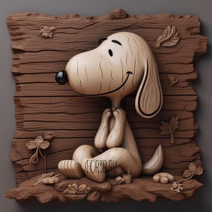 st  Snoopy FROM PinatsPeanuts 4 stl model for CNC