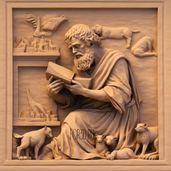 Aesops Fables Aesop circa 620 560 BC 4 stl model for CNC