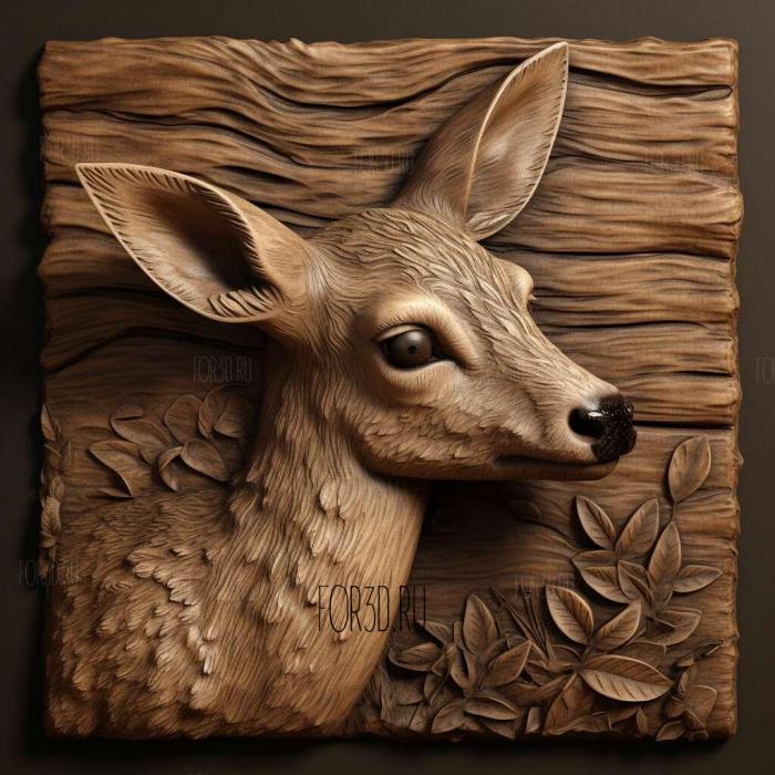 Baby deer from Bambi 1 stl model for CNC