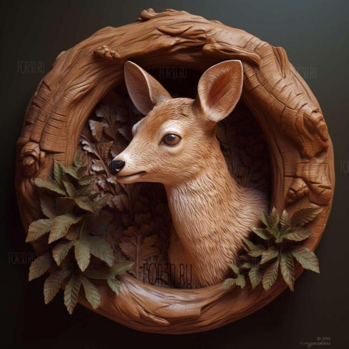 Baby deer from Bambi 3 stl model for CNC