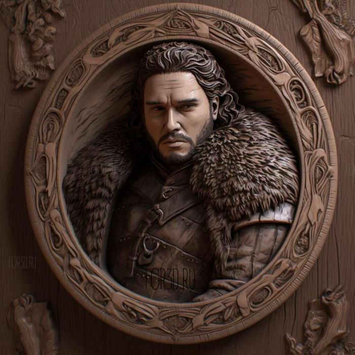 Jon Snow Nights Watch Edition 1 stl model for CNC