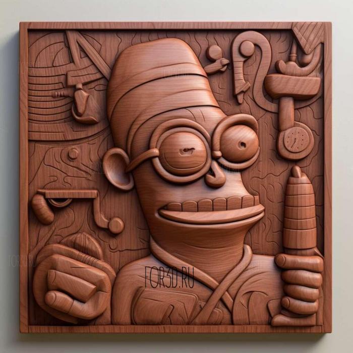 Turanga Leela Futurama 4 stl model for CNC