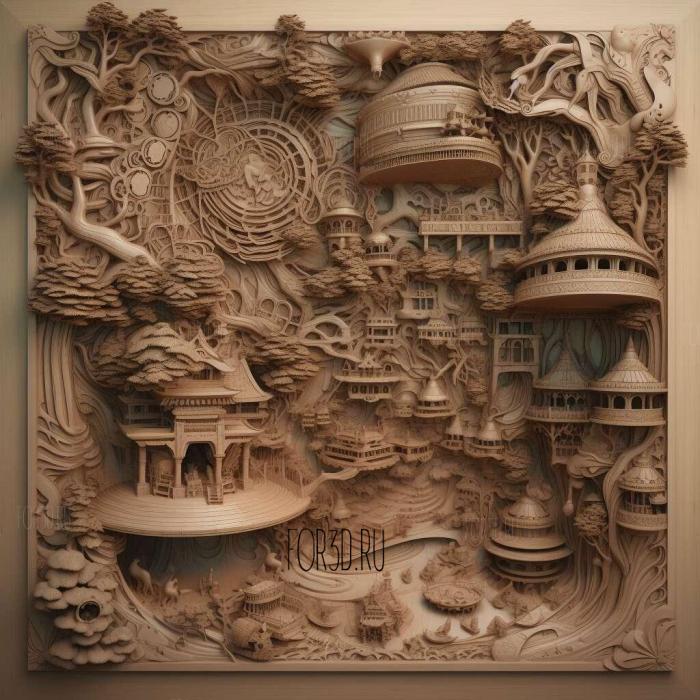 Holy Wood Cool World 4 stl model for CNC