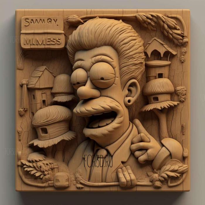 The Simpsons in the Movies cartoon 3 stl model for CNC