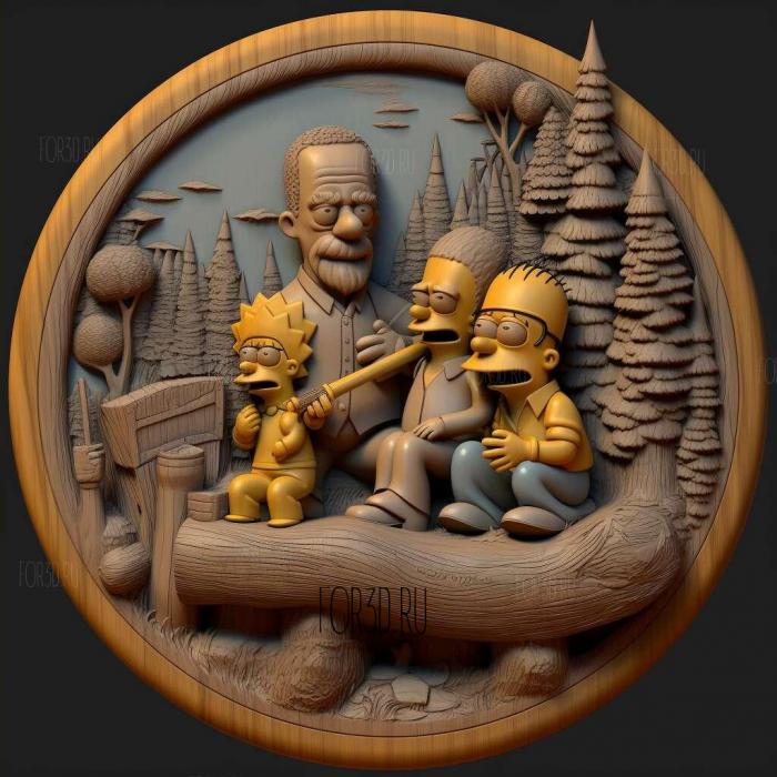 The Simpsons in the Movies cartoon 4 stl model for CNC