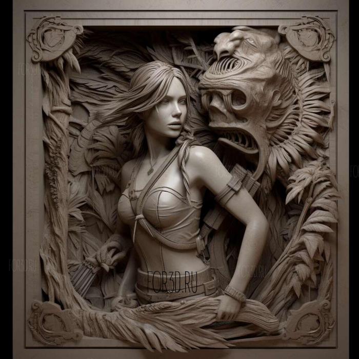 Lara Croft Tomb Raider 4 stl model for CNC