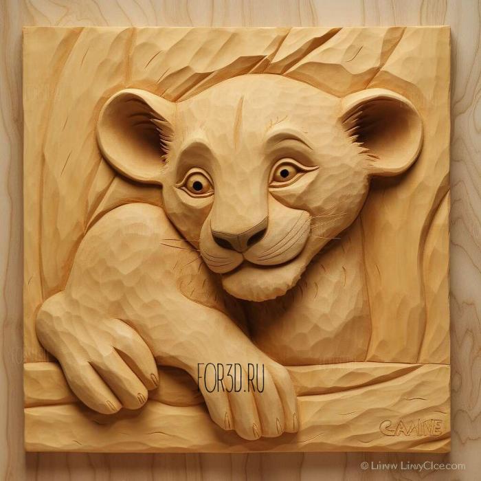 Baby Simba from The Lion King 2 stl model for CNC