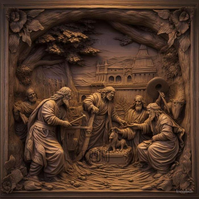stl The Birth of John the Baptist 2 stl model for CNC