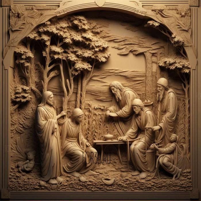 stl The Birth of John the Baptist 4 stl model for CNC