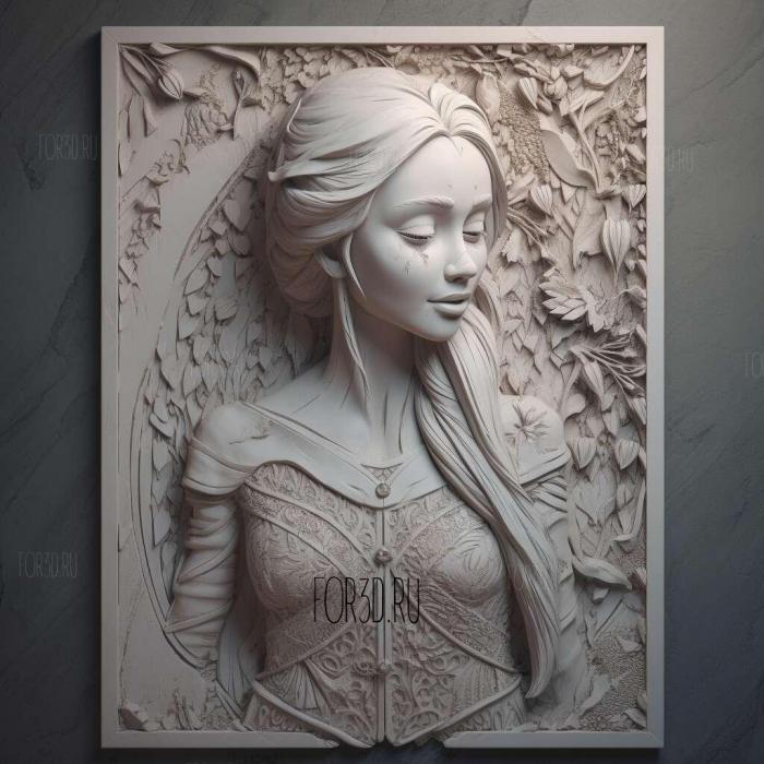 Elsa from the Cold Heart 3 stl model for CNC