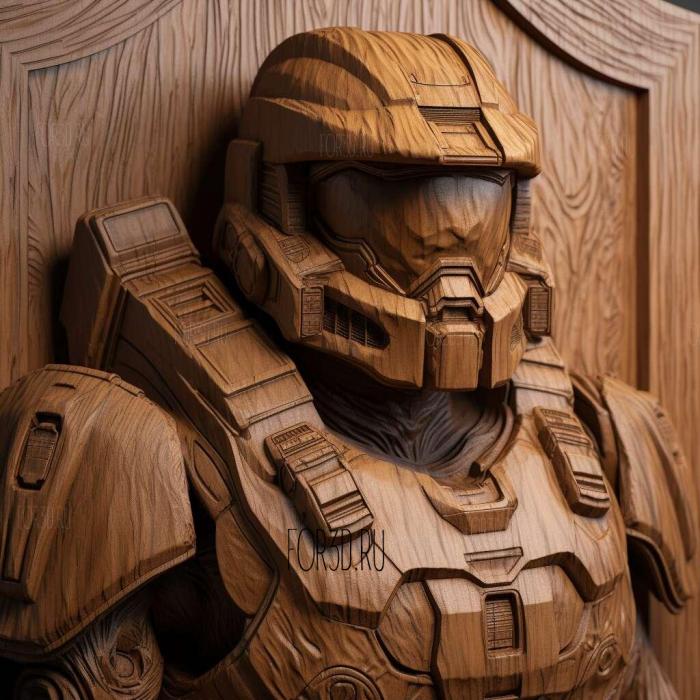 Master Chief from Halo 1 stl model for CNC