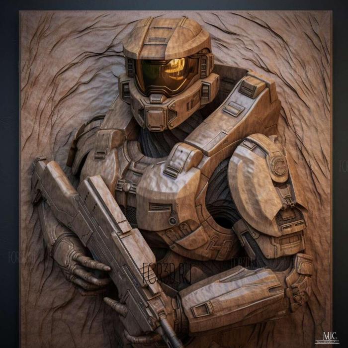 Master Chief from Halo 2 stl model for CNC