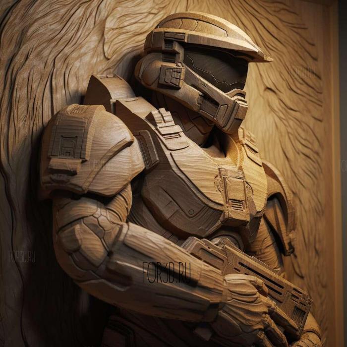 Master Chief from Halo 3 stl model for CNC